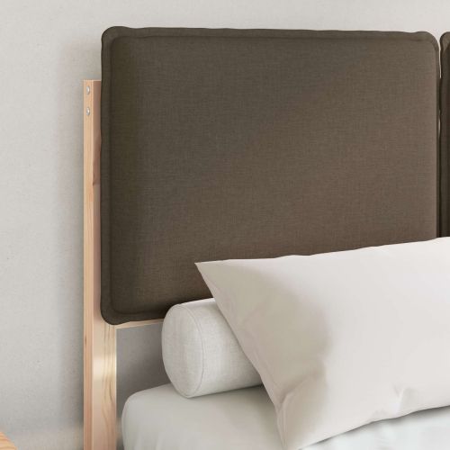 Леглова рамка с тапицирана гръбна част Таупе 120 x 200 cm