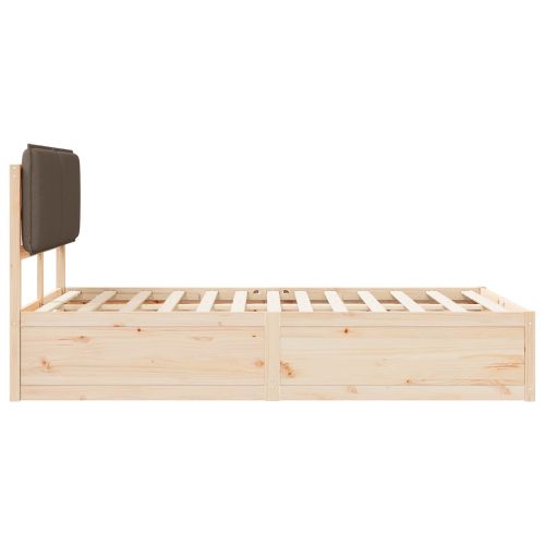 Леглова рамка с тапицирана гръбна част Таупе 120 x 200 cm