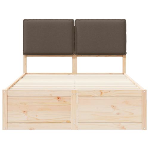 Леглова рамка с тапицирана гръбна част Таупе 120 x 190 cm