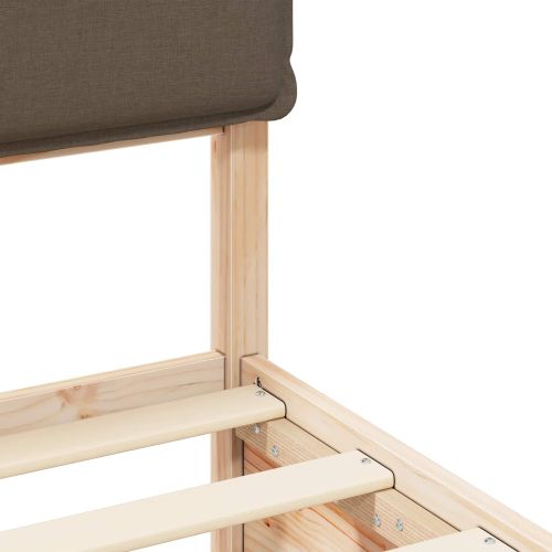 Леглова рамка с тапицирана гръбна част Таупе 120 x 190 cm