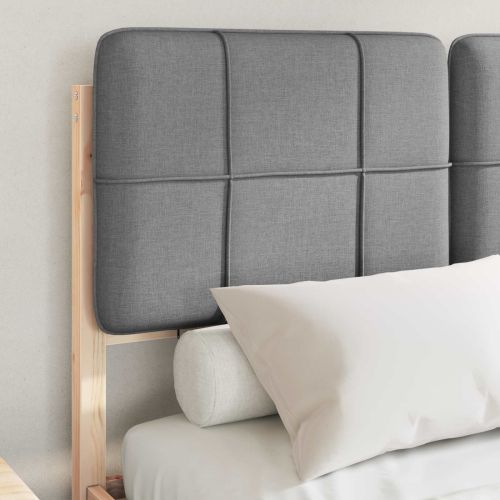 Леглова рамка с тапицирана гръбна част Светлосиво 120 x 200 cm