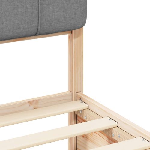 Леглова рамка с тапицирана гръбна част Светлосиво 120 x 200 cm