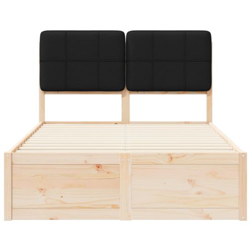 Леглова рамка с тапицирана гръбна част Черно 120 x 200 cm