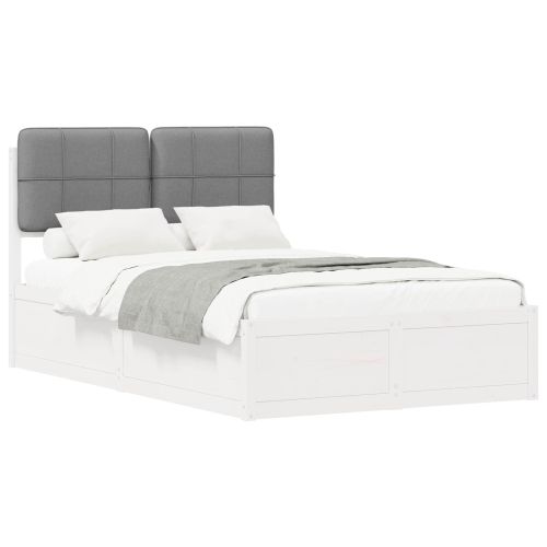 Леглова рамка с тапицирана гръбна част Светлосиво 120 x 200 cm