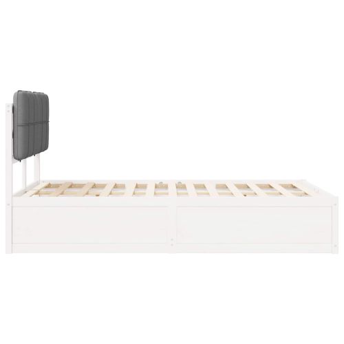 Леглова рамка с тапицирана гръбна част Светлосиво 120 x 200 cm