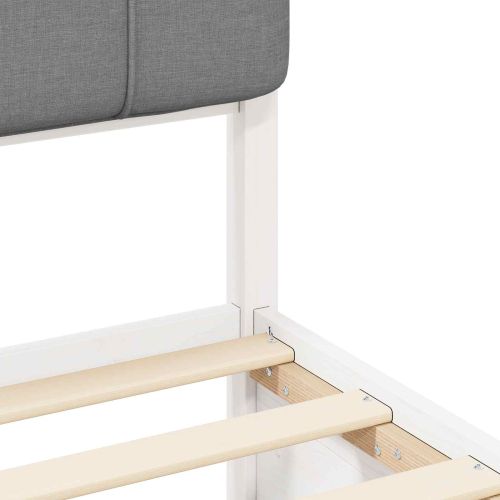 Леглова рамка с тапицирана гръбна част Светлосиво 120 x 200 cm