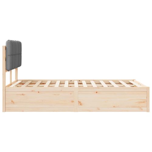 Леглова рамка с тапицирана гръбна част Светлосиво 120 x 190 cm