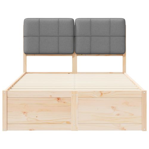 Леглова рамка с тапицирана гръбна част Светлосиво 120 x 190 cm