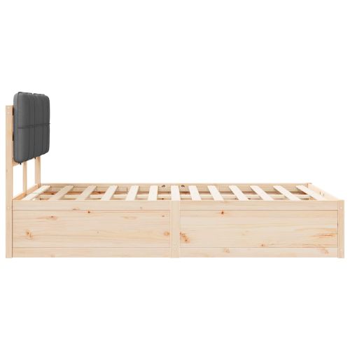 Леглова рамка с тапицирана гръбна част Тъмен сив 120 x 190 cm