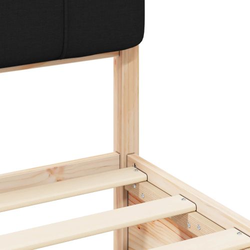 Леглова рамка с тапицирана гръбна част Черно 120 x 190 cm