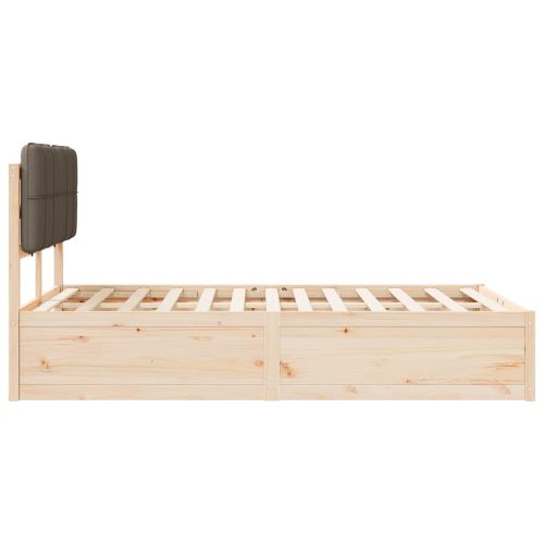 Леглова рамка с тапицирана гръбна част Таупе 120 x 190 cm