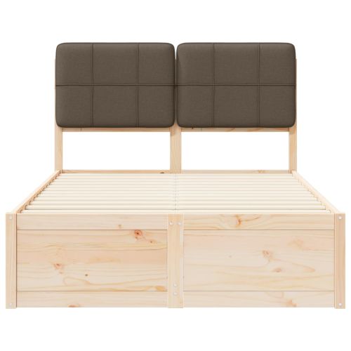 Леглова рамка с тапицирана гръбна част Таупе 120 x 190 cm