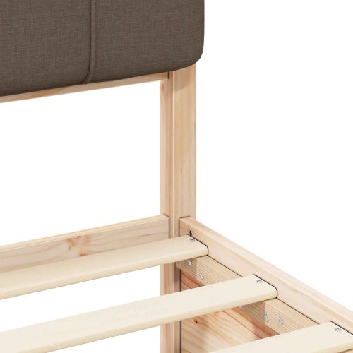 Леглова рамка с тапицирана гръбна част Таупе 120 x 190 cm