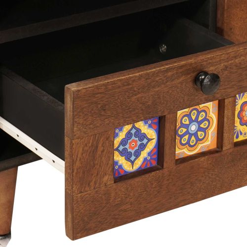 Масичка за кафе Кафяво 80 x 54 x 40 см Солидно мангово дърво