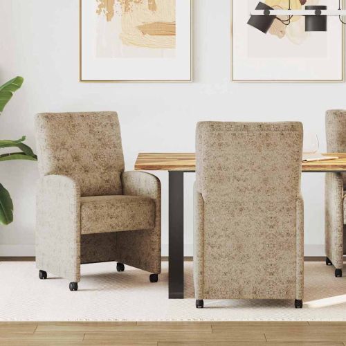 Столове с Колела с колела 2 pcs Светлосиво 58 x 67 x 97 см