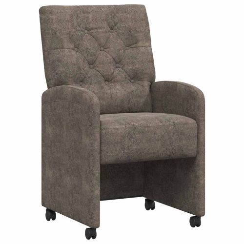 Столове с Колела 2 pcs Тъмносив 58 x 67 x 97 см Изкуствен велур