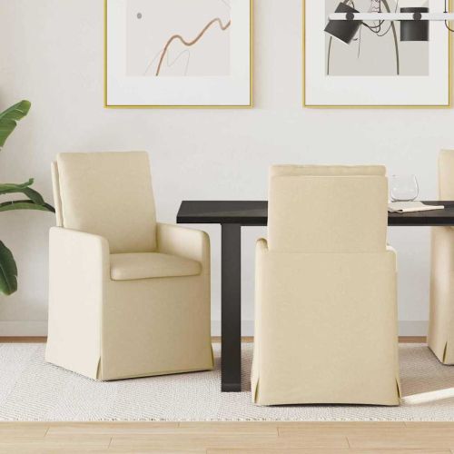 Обедени столове 2 pcs Крем 57 x 67 x 98 см текстил