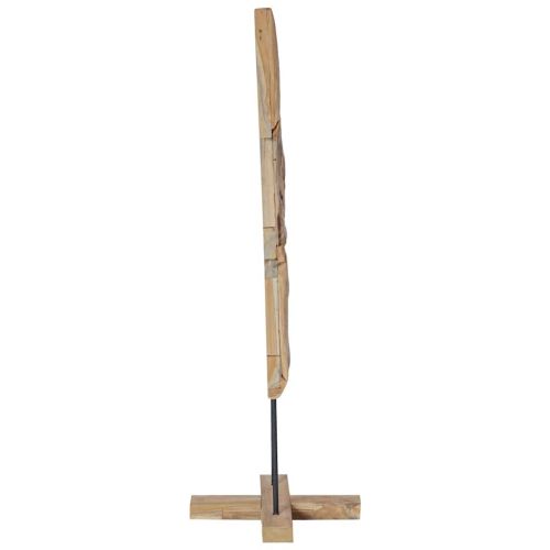 Коледно дърво с поставка Кафяво 120 cm Тиково дърво масив