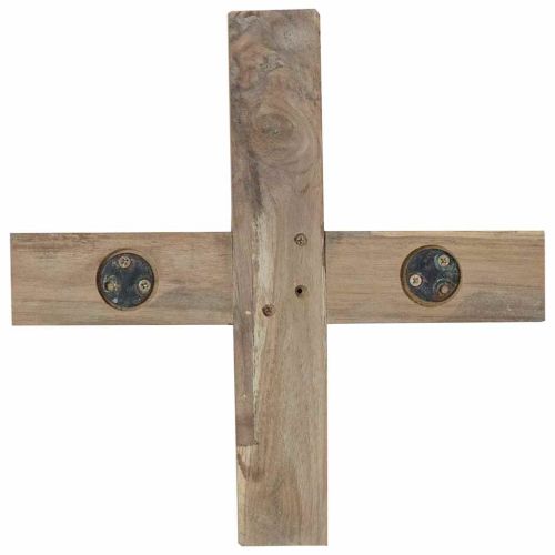 Коледно дърво с поставка Кафяво 120 cm Тиково дърво масив