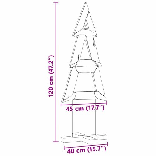 Коледно дърво с поставка Кафяво 120 cm Тиково дърво масив