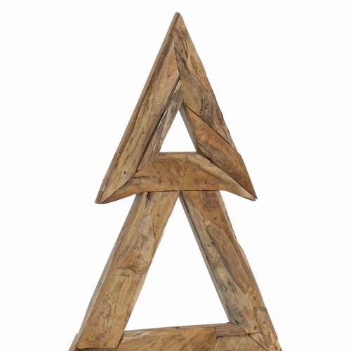 Коледно дърво с поставка Кафяво 180 cm Тиково дърво масив