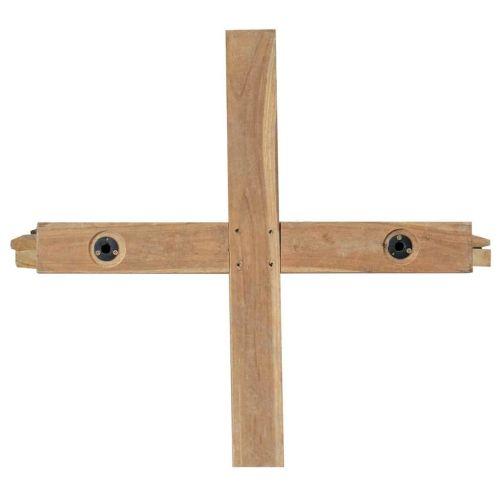 Коледно дърво с поставка Кафяво 180 cm Тиково дърво масив