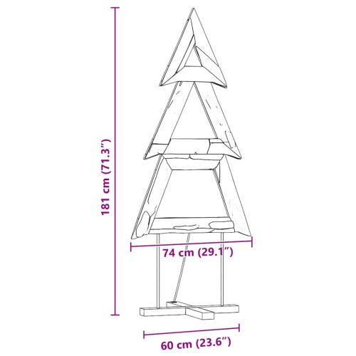 Коледно дърво с поставка Кафяво 180 cm Тиково дърво масив