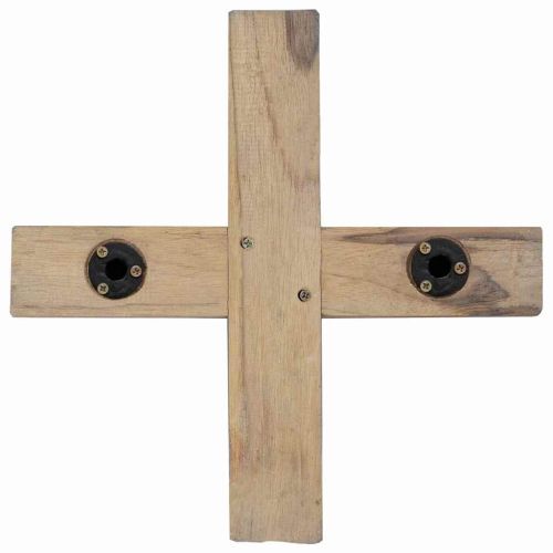 Коледно дърво с поставка Кафяво 120 cm Тиково дърво масив