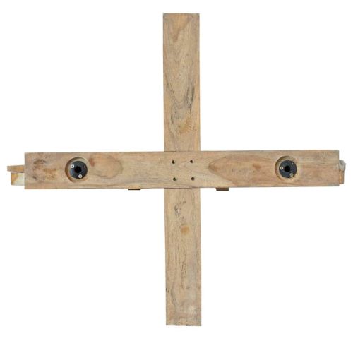 Коледно дърво с поставка Кафяво 180 cm Тиково дърво масив