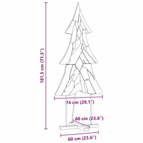 Коледно дърво с поставка Кафяво 180 cm Тиково дърво масив