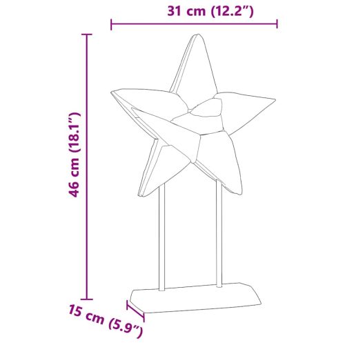 Коледна звезда Кафяво 30 x 5 x 45 см Солидно тиково дърво