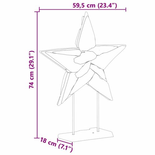 Коледна звезда Кафяво 60 x 5 x 75 см Солидно тиково дърво
