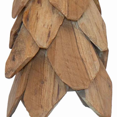 Коледно дърво с поставка Кафяво 50 cm Тиково дърво масив