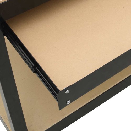 Работни пейки с чекмедже Черно 81 x 41 x 145 см Инженерно дърво