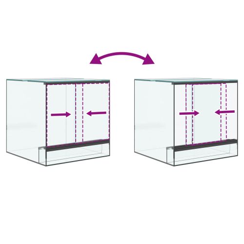 Хабитати за влечуги и земноводни Бяло 30 x 30 x 30 cm Стъкло