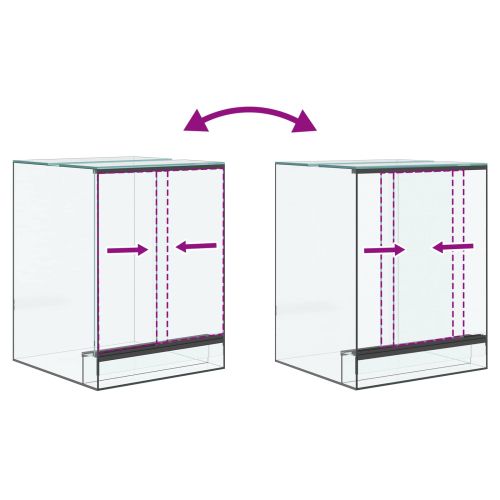 Хабитати за влечуги и земноводни Бяло 30 x 30 x 40 cm Стъкло