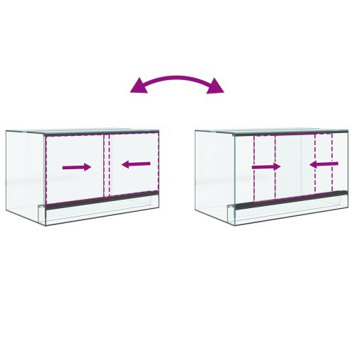 Хабитати за влечуги и земноводни Бяло 50 x 30 x 30 см Стъкло