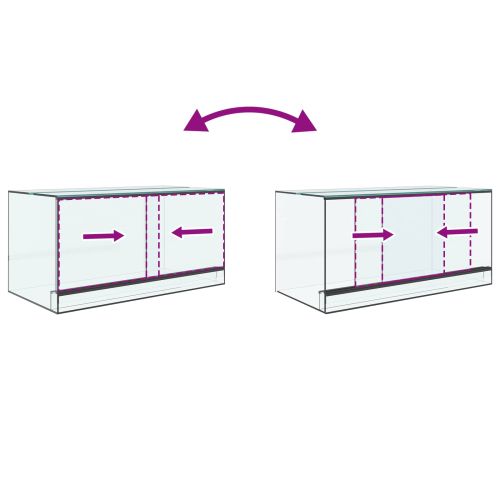 Хабитати за влечуги и земноводни Бяло 80 x 40 x 40 cm Стъкло