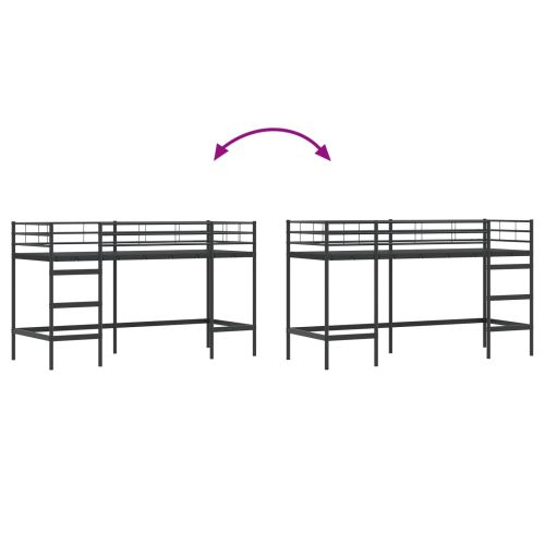 Легло на двуетажно легло за деца Черно 100 x 190 cm