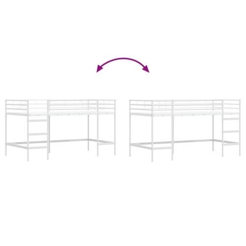 Легло на двуетажно легло за деца Бяло 100 x 201 см