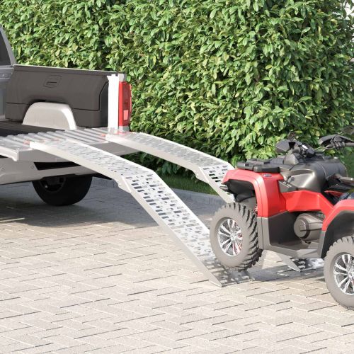 Рампа за натоварване 2 pcs Сребрист 222 x 29 x 14 см Алуминий