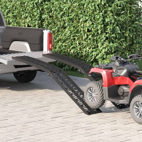 Рампа за натоварване 2 pcs Черно 222 x 29 x 14 см Алуминий