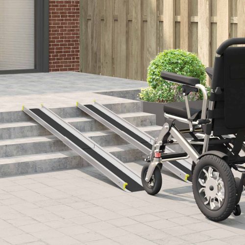 Рампа за инвалидни колички 2 pcs Черно 184,5 x 18,5 x 5 см