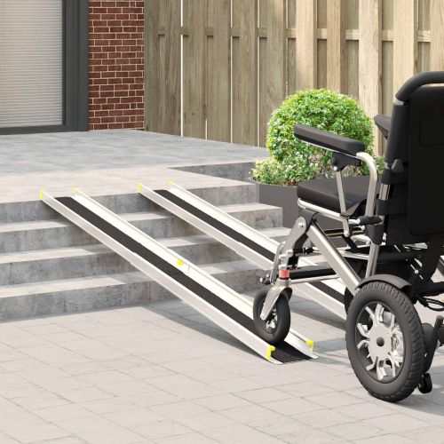 Рампа за инвалидни колички 2 pcs Черно 213,5 x 19,5 x 5,5 см