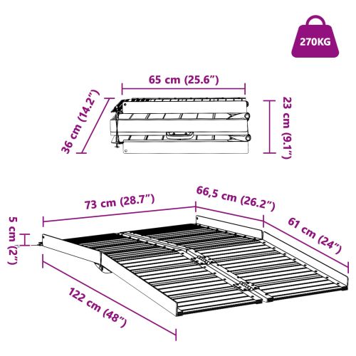 Рампа за инвалидни колички Сребрист 92 x 73 x 5 см Алуминий
