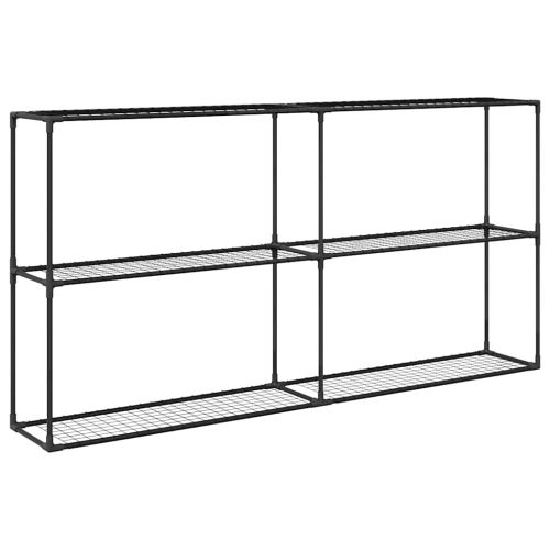 3-етажна стойка за растения Черно 200 x 32 x 104 см Стомана