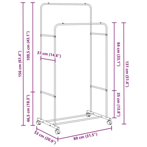 Държач за дрехи Едноцветен Бяло