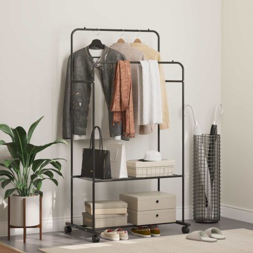 Държач за дрехи Едноцветен Черно