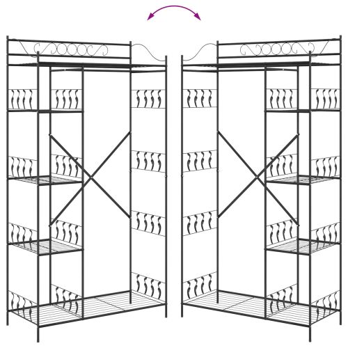 Отворен Гардероб с рафт Черно 100 x 43 x 188 см Стомана
