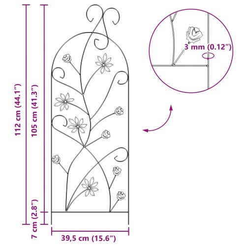 Градска ограда Решетка 3 pcs Зелен 112 x 40 см Стомана